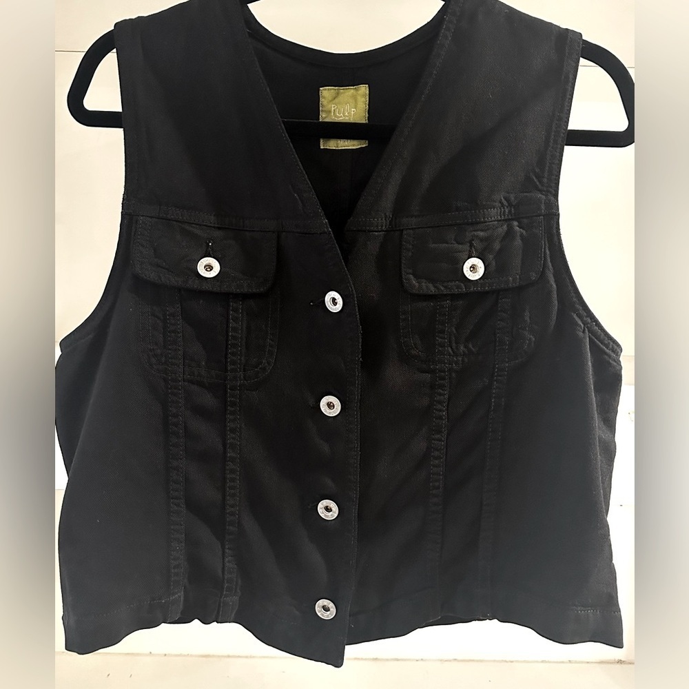 Black Button-Up Vest